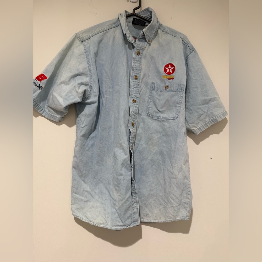 VTG Ricky Rudd 28 Chase Authentics Denim Short Sleeve Shirt Size M NASCAR Racing